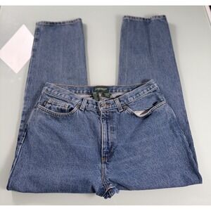 Lauren Jeans Co Ralph Lauren Women's 12 100% Cotton‎  Straight Fit Blue Jeans